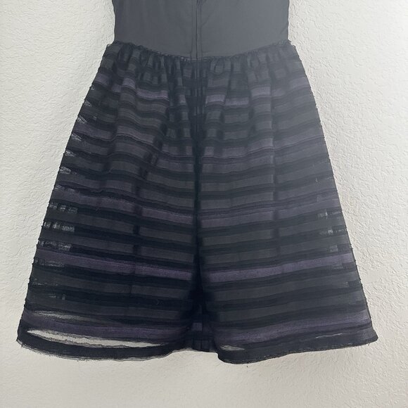 Vintage Y2K BeBop Empire Waist Strapless Mini Cocktail Dress Womens S Black Mesh - Picture 13 of 14